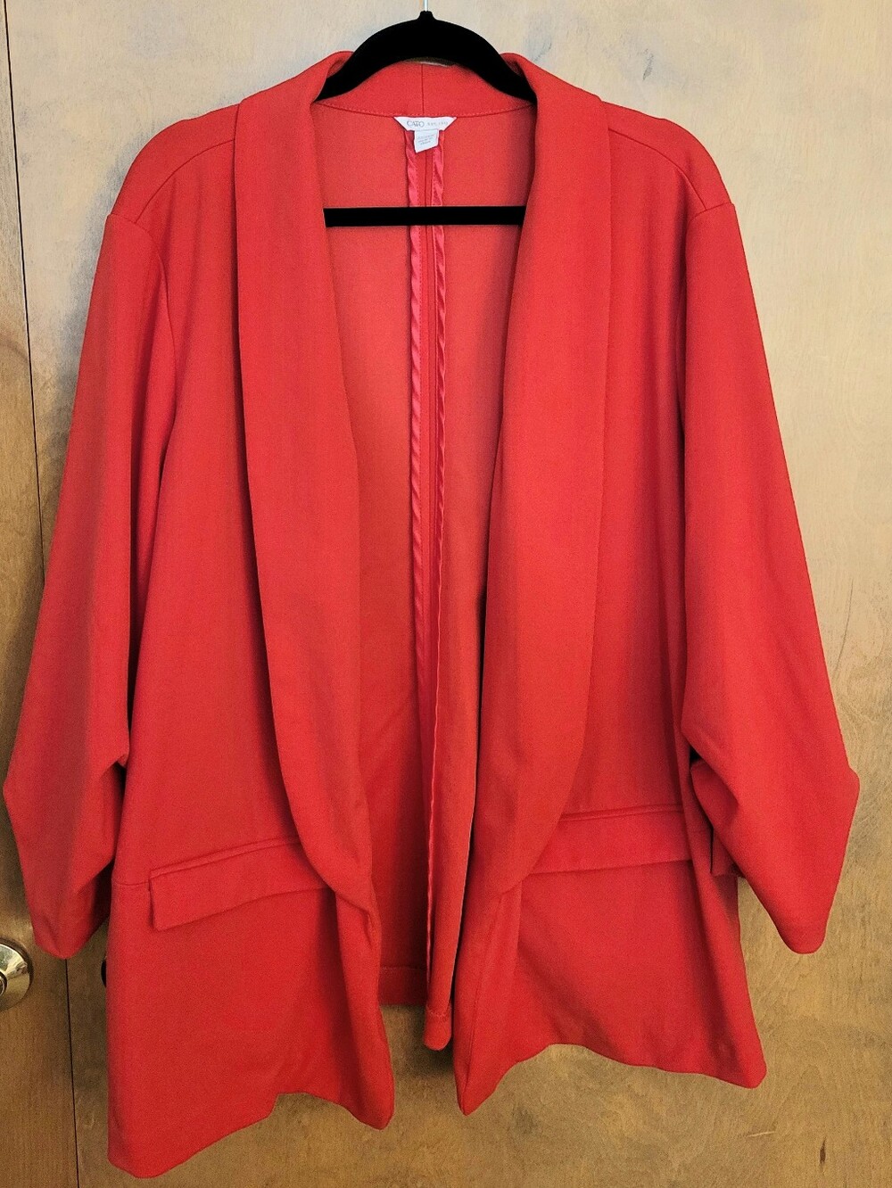 Cato Red Crepe Open-Front Blazer